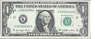 1963 - The Washington Dollar - $US 1 Federal Reserve Note