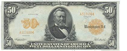 1913 $US 50 Gold Certificate 